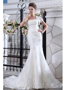 Sweetheart Sheath Lace Bridal Gowns with Bolero