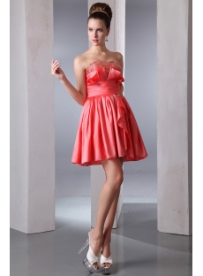 Taffeta Strapless A-line Short Junior Prom Dress