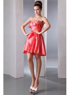 Taffeta Strapless A-line Short Junior Prom Dress