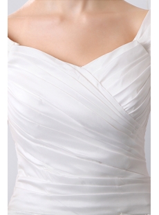 Terrific A-line Taffeta Modest Wedding Gown with Cap Sleeves