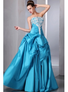 Unique Turquoise Blue Strapless Quinceanera Gown Dresses Pretty