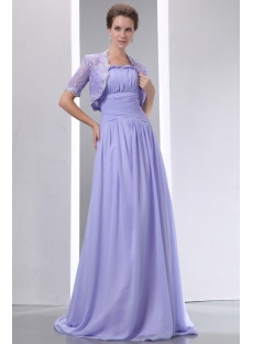 Vintage Straps Lavender Mother of Bride Dress with Lace Jacket