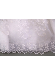 White Strapless Organza Floor Length 15 Quinceanera Ball Gown Dress