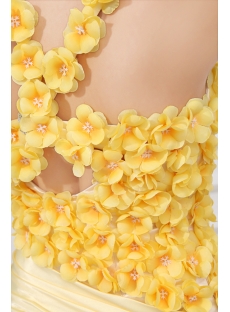 Yellow Mini Junior Prom Dresses with Flowers