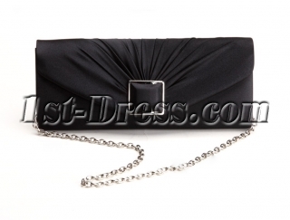 Black Fashionable Satin Clutch Purple Bag