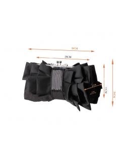 Black Satin Formal Handbag