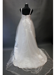 Charming Ivory Pregnant Wedding Dress with Lace Edged