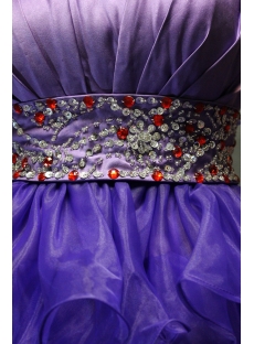 Chic Purple Organza Layered Short Cocktail Dresses