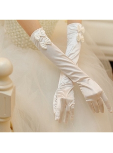 Classic Long Bows Fingertips Gloves Wedding
