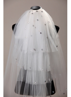Jeweled 4 Layers Cathedral Bridal Veils