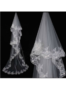 Lace Cathedral Bridal Veil with Train