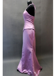 Lilac A-line Halter Mock 2 Piece East Prom Dress