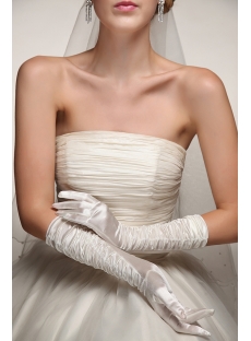 Middle Length Fingertips Ruffled Wedding Gloves