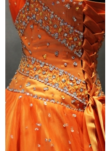Pretty Orange Organza Long Quinceanera Dress with Bolero