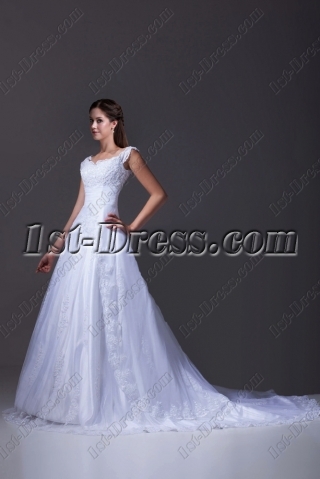 Pretty Lace Ball Gown Wedding Dress for 2015 Spring