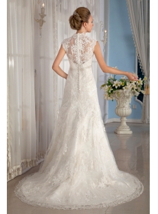 Cap Sleeves Lace Wedding Dresses 2015 Fall