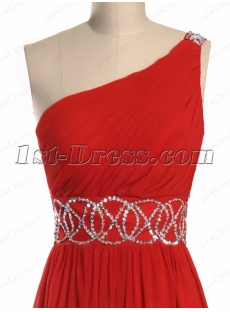 Best Red One Shoulder Long Celebrity Dress