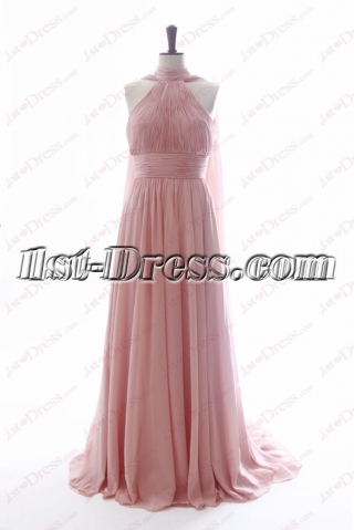 Romantic Pink Evening Dresses with Keyhole