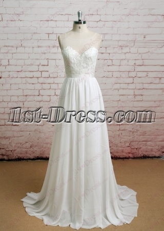 Simple Casual A-line Wedding Dress