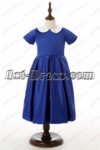 Sweet Royal Blue Short Flower Girl Dress