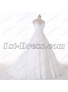 2016 V-neckline Plus Size Wedding Dress