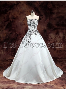 Charming Black Embroidery Wedding Dress 2016