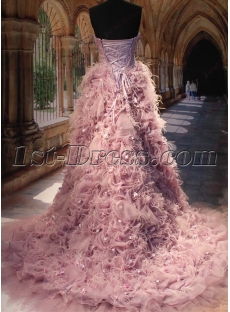 Luxury Ostrich Feather High Low Wedding Dresses