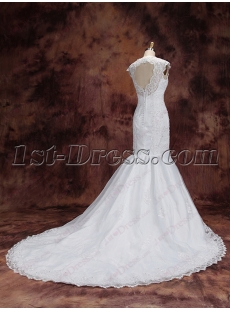 Modest Sheath Lace Wedding Dress 2016 with Keyhole