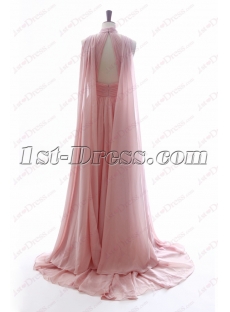 Romantic Pink Evening Dresses with Keyhole