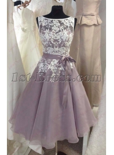 Vintage Silver Short Prom Dress