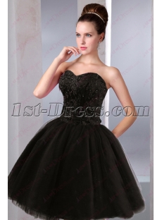 All Black Sweet 16 Court Dresses