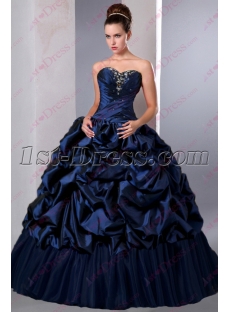 Beautiful Navy Blue Puffy Sweet 15 Gown 2016