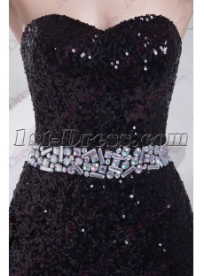 Elegant Sweetheart Black Sequin Prom Dress 2016