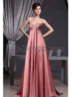 Romantic Coral Empire Strapless Prom Dress 2016