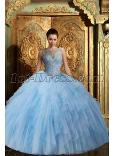 Romantic Illusion Quinceanera Dresses 2016 with Keyhole