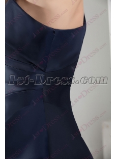Romantic Navy Blue One Shoulder Prom Dress 2016