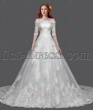 Best Off Shoulder Lace Bridal Gown 2016