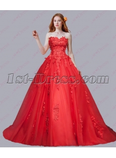 Romantic New Red Sweetheart Wedding Dress 2016