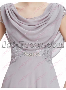 Romantic Silver Evening Gowns with Cowl Neckline