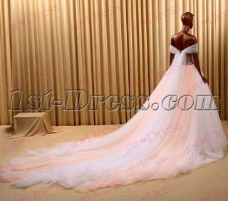 Unique Off Shoulder Tulle Bridal Gown 2016