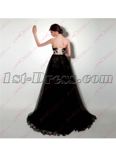 2016 Romantic Black Dress with Detachable Train 