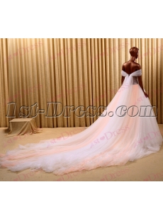 Unique Off Shoulder Tulle Bridal Gown 2016