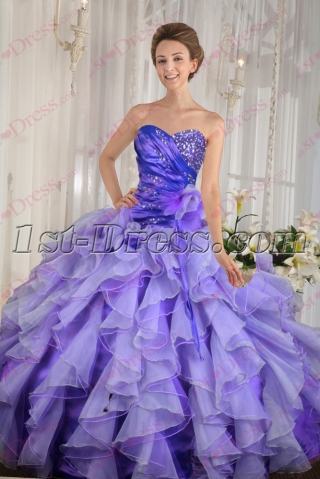 Charming Ruffles Colorful 2016 Quince Dress