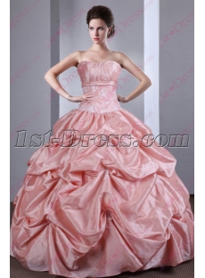 Beautiful 2016 Strapless Dusty Rose Quinceanera Gown