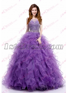 Pretty Lavender Beading Quinceanera Dress for 2017