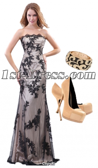 George Black Lace Military Party Dress