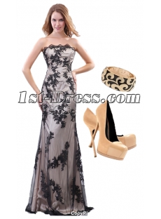 George Black Lace Military Party Dress