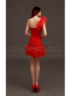 Beautiful Mini Red One Shoulder Sweet 16 Dress