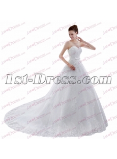 Elegant Long Strapless 2017 Bridal Gown