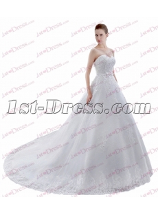 Elegant Long Strapless 2017 Bridal Gown